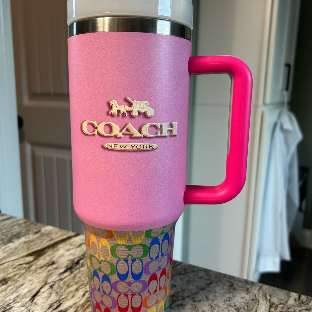 Pink and Multicolor Patterned Mug